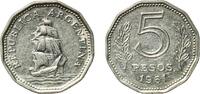 Argentina 5 Pesos Argentina Federal Republic 1961 5 Pesos Nickel clad steel Buenos Aires Mint (37423464) 3.94g XF KM 59 CJ 289-296 Schön 59 -
