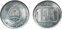 Argentina 100 Australes Argentina Federal Republic 1990 100 Australes Aluminium Buenos Aires Mint (18003500) 1.49g UNC KM 103 CJ 376,377 Schön 103 -