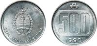 Argentina 500 Australes Argentina Federal Republic 1990 500 Australes Aluminium Buenos Aires Mint (29312000) 2.02g UNC KM 104 CJ 374,375 Schön 104 -
