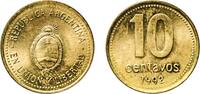 Argentina 10 Centavos Argentina Federal Republic 1992 10 Centavos (reeded edge; non-magnetic) Aluminium bronze Casa de Moneda de Chile Mint (650000000 -