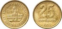 Argentina 25 Centavos Argentina Federal Republic 1993 25 Centavos Aluminium bronze Buenos Aires Mint (80000000) 5.4g UNC KM 110.1, 110.2 CJ 4 Schön 1 -