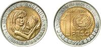 Argentina 1 Peso Argentina Federal Republic 1996 1 Peso (Unicef) Bimetallic: aluminium bronze centre in copper-nickel ring (Cu 92 Al 6 Ni 2 - Cu -