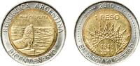 Argentina 1 Peso Argentina Federal Republic 2010 1 Peso (Mar del Plata) Bimetallic: aluminium bronze centre in copper-nickel ring (Cu 92 Al 6 Ni -