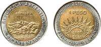 Argentina 1 Peso Argentina Federal Republic 2010 1 Peso (Aconcagua) Bimetallic: aluminium bronze centre in copper-nickel ring (Cu 92 Al 6 Ni 2 - -
