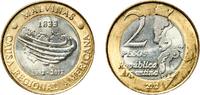 Argentina 2 Pesos Argentina Federal Republic 2012 2 Pesos (30th Anniversary of the South Atlantic War; segmented reeded edge) Bimetallic: copper-n -