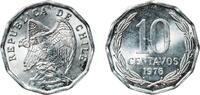 Chile 10 Centavos Chile Republic 1976 So 10 Centavos Aluminium (99.5% Aluminium) Casa de Moneda de Chile Mint (6600000) 1.99g UNC KM 205a -