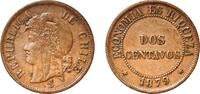 Chile 2 Centavos Chile Republic 1879 So 2 Centavos Copper Casa de Moneda de Chile Mint (479000) 6.98g XF KM 147a -