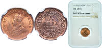 India 1⁄12 Anna India Raj 1935 ¹⁄₁₂ Anna - George V Bronze Calcutta Mint (19142000) 1.65g NGC MS 64 KM 509 -