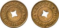 Denmark Denmark Kingdom 1933 Medal - Aalborg; HUNDEKL-KVT; MARIENDAL-ML Brass 2.11g UNC -