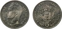 Venezuela 5 Bolivars Venezuela Fourth Republic 1987 5 Bolívares Nickel Caracas Mint (25000000) 14.9g UNC Y 53 NCV mv5bs-ca -