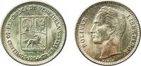 Venezuela 50 Centimos Venezuela Fourth Republic 1954 50 Céntimos Original luster Silver (.835) (Copper .165) Philadelphia Mint (15000000) 2.46g UNC Y -