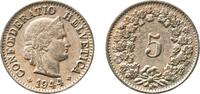 Switzerland 5 Rappen Switzerland Federal State 1944 B 5 Rappen (Libertas; copper-nickel) Copper-nickel (75% copper, 25% nickel, non-magnetic) Bern Mi -