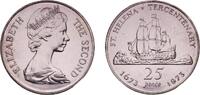 Saint Helena 25 Pence Great Britain Saint Helena 1973 25 Pence - Elizabeth II (Tercentenary of Restored British Rule, Copper-nickel) Copper-nickel Roy -