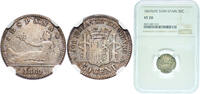 Spain 50 Centimos Spain Provisional Government 1869 ????6-9 SNM 50 Centimos - Provisional Government Silver (.835) Madrid Mint (452726) 2.5g NGC V -