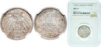 Germany 1 Mark Germany Second Empire 1908 D 1 Mark - Wilhelm II (type 2 - small shield) Silver (.900) (Ag 900, Cu 100) Munich Mint (1126002) 5. -