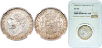 Spain 2 Pesetas Spain Kingdom 1882 ????18-82 MSM 2 Pesetas - Alfonso XII Silver (.835) Madrid Mint (20342803) 10g NGC AU 58 KM 678.2 Cal 51 -