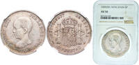 Spain 5 Pesetas Kingdom 1888 ????18-88 MPM 5 Pesetas - Alfonso XIII (1st portrait) Silver (.900) Madrid Mint (10643900) 25g NGC AU 50 Cal 13 -