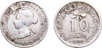 1892 Royal Mint (Tower Hill) Sri Lanka British Ceylon colony 1892 10 Cents - Victoria Silver (.800) Royal Mint (Tower Hill) (2500000) 1.14g VF Sc...