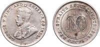 1926 Royal Mint (Tower Hill) Straits Settlements British colony 1926 10 Cents - George V Silver (.600) Royal Mint (Tower Hill) (20000000) 2.7g XF...