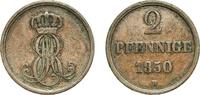 Kingdom of Hannover 2 Pfennigs 1850 B Hanover Mint Germany Kingdom of Ha... 8,80 EUR  Excl. 12,00 EUR Verzending