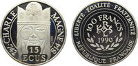 France 100 Francs / 15 Ecus France Fifth Republic 1990 100 Francs / 15 Ecus Charlemagne -