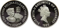 Guernsey 1 Pound Guernsey British dependency Elizabeth II 1966 1 Pound 70th Anniversary of birth of Queen Elizabeth II -