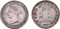 Sri Lanka 25 Cents Ceylon British colony Victoria 1895 25 Cents 2.9g -