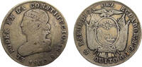Ecuador 2 Reales Ecuador Republic 1850 GJ 2 Reales Surface hairlines 6.8g -