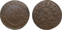 France 10 Centimes France Kingdom 1814R 10 Centimes - Louis XVIII (Antwerp; Siege Coinage) Bronze Wolschot Mint 24.55g XF F130C KM7 -