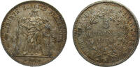 France 5 Francs France Third Republic 1876A 5 Francs Hercule Silver (.900) Paris Mint 25g AU F334 Gad744 KM820.1 -