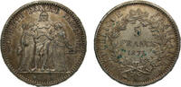 France 5 Francs France Third Republic 1873A 5 Francs Hercule Silver (.900) Paris Mint 25g AU F334 Gad744 KM820.1 -