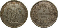 France 5 Francs France Third Republic 1873A 5 Francs Hercule Silver (.900) Paris Mint 25g AU F334 Gad744 KM820.1 -