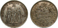 France 5 Francs France Third Republic 1873A 5 Francs Hercule Silver (.900) Paris Mint 25g AU F334 Gad744 KM820.1 -