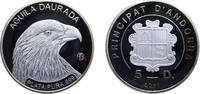 Andorra 5 Diners Andorra Principality 2011 5 Diners (Golden Eagle) Silver (.999) Mint 5000 20g PF KM364 -