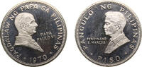 Philippines 1 Peso Philippines Republic 1970 1 Piso (Pope Paul VI; nickel) Nickel San Francisco mint (70000) 22.88g PF KM202 Schön41 -