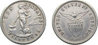 Philippines 10 Centavos Philippines Insular Government 1903 10 Centavos (Large type) Silver (.900) (Copper .100) Philadelphia mint (5103000) 2.692g AU K -