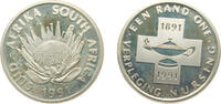 South Africa 1 Rand South Africa Republic 1991 1 Rand (Nursing Centennial) Silver (.925) (8675) 15g PF KM 142 Hern Nk312 -