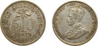 Sri Lanka 50 Cents Sri Lanka British Ceylon colony 1917 50 Cents - George V Silver (.800) Royal Mint (Tower Hill) (1073000) 5.832g VF KM 109 -