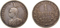 German East Africa 1 Rupie German East Africa German colony 1913 J 1 Rupie - Wilhelm II Silver (.917) Hamburg Mint (1400000) 11.664g XF KM 10 Schön 13 -