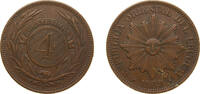 Uruguay 4 Centésimos Uruguay Oriental Republic of Uruguay 1869 H 4 Centésimos Bronze Santiago Mint (6250000) 20g AU KM 13 SA 17 SA 20 -