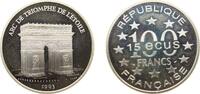 France 100 Francs France Fifth Republic 1993 100 Francs / 15 ECUs (Arc de Triomphe) Silver (.900) (20000) 22.2g PF KM 1031 -