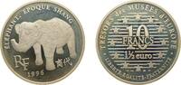 France 10 Francs France Fifth Republic 1996 10 Francs / 1½ Euro (Shang Dynasty Elephant) Silver (.900) (15000) 22.2g PF KM 1123 -