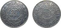 Morocco 20 Francs Morocco French Protectorate AH 1352 (1933) 20 Francs - Mohammed V Silver (.680) Paris Mint (2000000) 20g AU Y 39 -