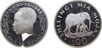 Tanzania 100 Shilingi Tanzania Republic 1986 100 Shilingi (Conservation; Silver Proof Issue) Silver (.925) (25000) 19.44g 1986 KM 18a Schön 21a -