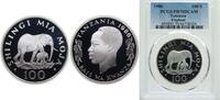 Tanzania 100 Shilingi Tanzania Republic 1986 100 Shilingi (Conservation; Silver Proof Issue) Silver (.925) (25000) 19.44g PCGS PR70 Top Pop KM 18a Sch -