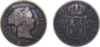 Philippines 20 Céntimos de Peso Philippines Spanish colony 1868 20 Centavos - Isabella II Silver (.900) Manila Mint (1126400) 5.192g VF KM 146 -