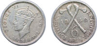 Zimbabwe 6 Pence Zimbabwe Southern Rhodesia British colony 1940 6 Pence - George VI Silver (.925) Royal Mint (Tower Hill) (600000) 2.8g VF KM 17 -