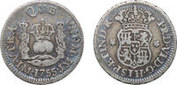 Peru ½ Real Peru Spanish colony 1755 LM JM ½ Real - Fernando VI (arms) Silver (.917) Lima Mint 1.6g VF KM 51 -