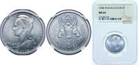 Madagascar 2 Francs Madagascar French colony 1948 2 Francs Aluminium Paris Mint (10000000) 2.2g NGC MS 64 KM 4 Lec 103 -