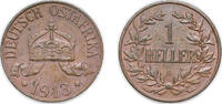 German East Africa 1 Heller German East Africa German colony 1913 A 1 Heller - Wilhelm II Bronze 3.89g UNC KM 7 Schön 7 -